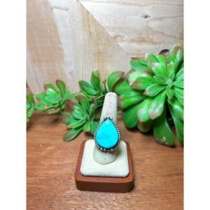 Zachariah David Blue Bird Turquoise & Sterling Silver <b>Adjustable</b> <b>Ring</b> Bezel Setting Inlay with Natural Gemstones Gift - Product Image 1