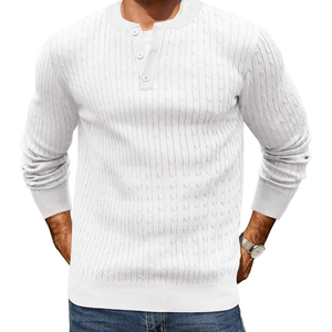 Venta al por mayor de suéter de punto para hombre de algodón OEM logotipo personalizado Jersey de punto de moda suministro a granel - Product Image 5