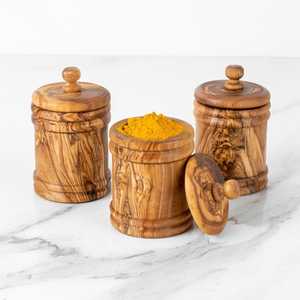 Sugar Wooden Canister Spoon Kitchen Canisters Storage Bottles Jars Home Garden Dinnerware <b>Cover</b> Styles for Condiments Container - Product Image 4