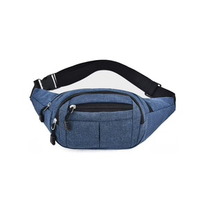 กระเป๋าคาดเอวผ้าใบผ้าฝ้ายออกแบบได้ตามต้องการสำหรับผู้ชายกระเป๋าคาดเอวปิดด้วยซิปดีไซน์พับได้สำหรับการเดินทางกลางแจ้ง - Product Image 3