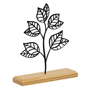 Sculpture de table en métal floral avec base en bois, accent décoratif artistique pour la maison ou le bureau, fabriqué à la main en Inde - Product Image 1