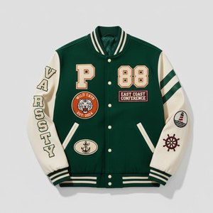 Chaqueta Varsity de Béisbol para Hombre, Estilo Vintage, con Bordado Chenille, Talla Grande, Transpirable, Fabricación Profesional - Product Image 1