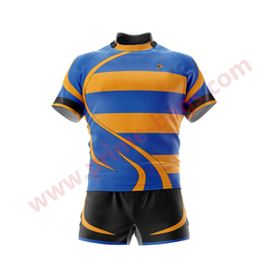Camiseta de Rugby personalizada 100% poliéster transpirable camiseta de Rugby pantalones cortos uniforme de Rugby para entrenamiento deportivo - Product Image 1