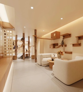 Tùy chỉnh bespoke mèo leo khung cho cửa hàng vật nuôi nội thất hiện đại với LED chiếu sáng tiện ích thiết kế nội thất - Product Image 1