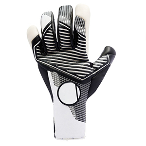 Gants de gardien de but de football noir et blanc avec paume antidérapante et support de doigt pour l'utilisation de match et d'entraînement - Product Image 6