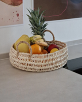 Sac à bandoulière artisanal marocain bohème vintage pour femme, en feuille de palmier tressée, organisateur de rangement toutes saisons pour la maison