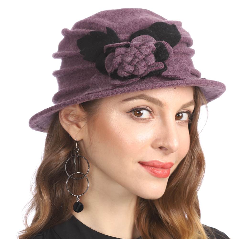 Warm Woman Hats - Elegant 100% Wool Bucket Cloche Hat display picture 2