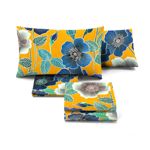 ชุดเครื่องนอนผ้าฝ้ายแท้ Sateen Gold พิมพ์ดิจิตอลผลิตในอิตาลีแผ่นติดตั้งปลอกหมอน 2 ใบปรับแต่งได้ - Product Image 1