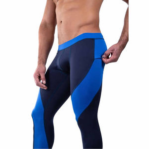 Leggings de compression pour hommes à plusieurs panneaux, impression personnalisée en couleur, taille élastique, respirant, couche de base sportive, salle de sport - Product Image 3
