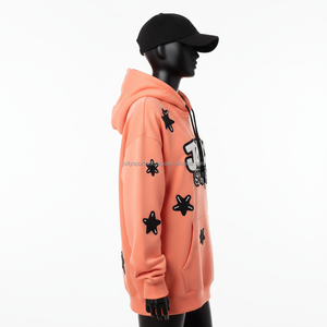 Sweat à capuche en polaire pour femme, 300 GSM, chaud et doux au toucher, logo personnalisé, impression graphique néon, style streetwear, basiques pour femmes - Product Image 3