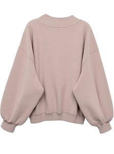 Femmes surdimensionné pull sweat col en V ourlet côtelé manches longues coupe ample Baggy haut Streetwear ourlet côtelé poignets côtelés lâche - Product Image 4