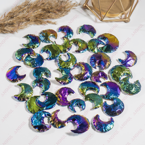 Pointe de flèche en quartz Aura poli de qualité supérieure, forme de lune, pierre semi-précieuse de guérison, cristal écologique pour la décoration intérieure - Product Image 3