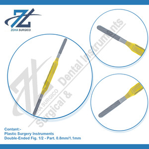 Fomon ก้านจมูกแบบสองด้าน21ซม. 8-1/4นิ้วมะเดื่อชิ้นส่วน1/2 0.8มม./1.1มม. แกนกลางชุบทองด้ามจับสำหรับการผ่าตัด - Product Image 4