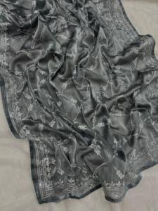 Nouveau lancement Zimichu broderie Saree gris Bollywood séquence travail Banglori soie Blouse haut grossiste inde conçu Bollywood - Product Image 6