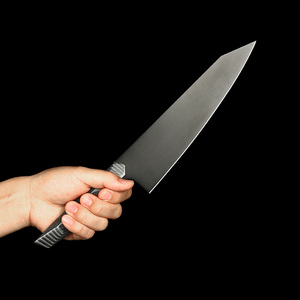 Vente en gros de commandes en vrac personnalisées Service OEM ODM Couteaux de cuisine professionnels en acier avec revêtement en titane damassé noir à haute teneur en carbone - Product Image 5