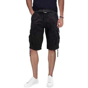 Short Cargo Confortable pour Homme Noir en Coton Bio Super Dry avec Six Poches Motif Solide Tendance - Product Image 1