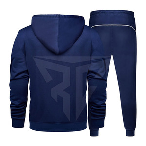 Venta al por mayor de la mejor calidad de los hombres 100% chándal de algodón de talla grande cuello con capucha con patrón sólido transpirable para el invierno al aire libre - Product Image 3