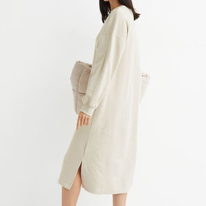 เสื้อสเวตเตอร์แบบสวมหัวคอกลมของผู้หญิง,เสื้อสเวตเชิ้ตสวมศีรษะคอกลมพื้นนิ่มไม่มีอะไรสำหรับผู้หญิง - Product Image 5