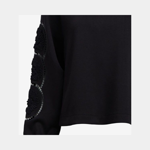 Sweat-shirt à manches longues et col rond pour femmes avec broderie au crochet, sweat-shirt pour femmes - Product Image 5