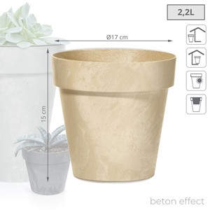 Vaso CUBE BETON EFFECT 2.2L, dimensioni (mm) 170x170x150, colore crema - Product Image 3