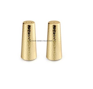 Juego de sal y pimienta de metal de nuevo aspecto contemporáneo con texturas y acabados únicos para una experiencia gastronómica de moda - Product Image 1
