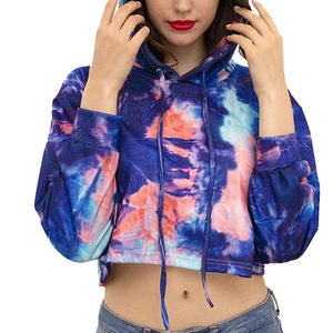 เสื้อฮู้ดดี้ครอปท็อปผู้หญิง ดีไซน์ใหม่สไตล์เกาหลี ผ้าฝ้าย 100% ผ้าฟลีซ ทรงโอเวอร์ไซส์ สำหรับฤดูหนาว - Product Image 1