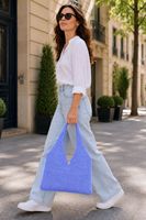 Bolso de Hombro Tejido Acrílico Estilo Boho Chic para Mujer, Bolso de Mano Casual Hecho a Mano, de Gran Capacidad, sin Forro, para Otoño y Playa