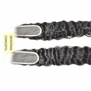 100% Raw Unprocessed Virgin Cuticle Aligned Indian Human Hair <b>Extensions</b> 2*6 HD Lace Closure Wavy Vendor Styles Human Hair - Product Image 2