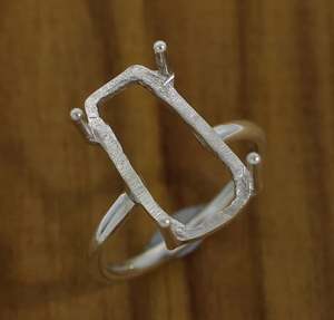 925 argent Sterling cercueil forme 10x17mm bricolage anneau pince métal plaqué pierre broche ensemble prix usine montage composant bijoux - Product Image 1