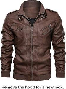 Chaqueta de cuero personalizada de moda Hombres Fabricante OEM Slim Fit Street Style Biker Wear Pedidos a granel Marca - Product Image 5