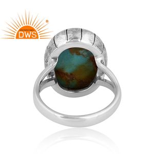 Anillo Oxidado de Plata de Ley 925 Hecho a Mano con Turquesa Natural Kingman para Mujer - para Diferentes Ocasiones - Product Image 4