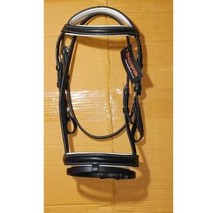 Noseband de cuero con flash elevado acolchado de caballo | Brida anatómica de 3 colores de cuero de caballo Stanford - Product Image 2