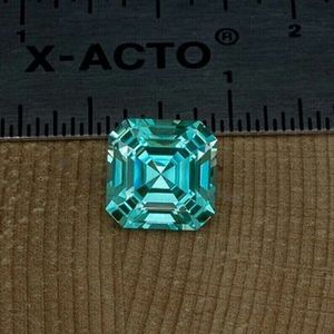 Regalo gratis incluido ¡Envío rápido disponible! 2 Crt Color verde Ascher Corte cuadrado D Grado VVs1 Diamante de moissanita Suelto - Product Image 2