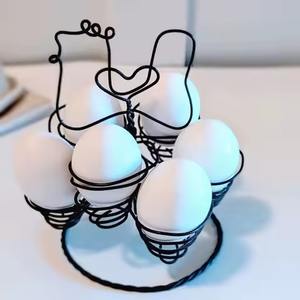 ที่ใส่ไข่ทำมือจากโลหะและไม้ เป็นมิตรกับสิ่งแวดล้อม สำหรับใช้ในครัวเรือนและตกแต่งโต๊ะอาหารในร้านอาหาร - Product Image 2