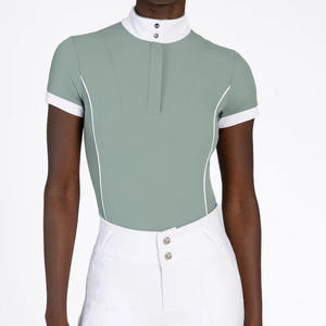 Tops de sport à compression personnalisés, design OEM, équitation, femmes, manches courtes, chemise d'équitation, produits à la vente - Product Image 1