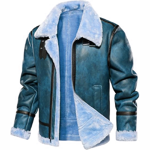 Vestes en cuir grande taille d'extérieur en cuir d'automne et d'hiver de qualité professionnelle - Product Image 3