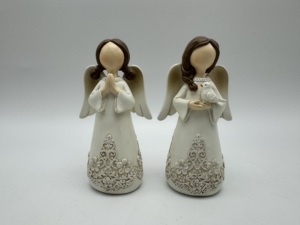 H15.5cm Résine Polyrésine Noël <span class=keywords><strong>Ange</strong></span> Priant 2 Assorti - Product Image 2
