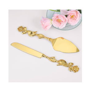 Couteau à gâteau en laiton écologique et serveur avec poignée en feuille de laiton Le meilleur design exigeant à moindre coût - Product Image 3