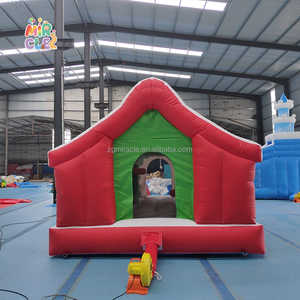 Château Gonflable Thème Noël Commercial avec Parcours Obstacles, Bouncy Castle Heavy-Duty pour <span class=keywords><strong>Location</strong></span> Fêtes - Product Image 3