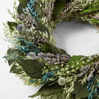 Karangan Bunga Lavender Eucalyptus Alami MCflora Buatan Tangan, Cincin Bunga Kering Rustic untuk Pintu, Hiasan Dinding Rumah Gaya Farmhouse, Dekorasi Pernikahan