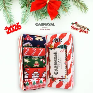 Nouvelle collection de chaussettes de Noël colorées à motifs amusants pour le Nouvel An 2025/2026 – Ensemble de chaussettes confortables pour femmes/hommes - Product Image 2