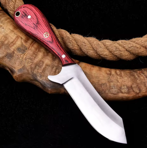 Cuchillo de Corte de Estilo Vaquero Occidental PRESTIGE BLADES, Hoja Fija de Acero de Damasco, Funda de Cuero, Uso en Cocina - Product Image 2