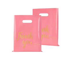 Bolsas de Regalo para Fiestas y Compras con Asas, 35x45cm, Bolsas de Regalo Reutilizables para Empresas, Color Rosa Dorado - Product Image 1