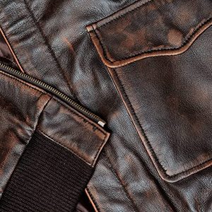 Hasnain-chaqueta de cuero para hombre personalizada, Cazadora Bomber de cuero para motocicleta con cremallera - Product Image 6