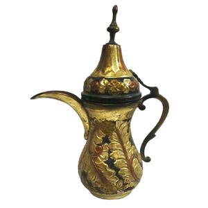 Cafetera Dallah de latón hecha a mano de alta calidad con acabado pulido de grabado para vajilla productos para el hogar - Product Image 6