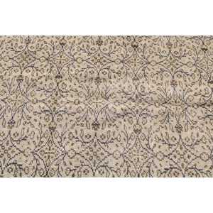 4.9x8.7 ft Turkish Large Rug, <b>Brown</b> Green Vintage Floral <b>Wool</b> Rug - Product Image 5