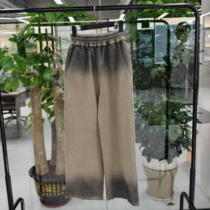 Pantalons de survêtement en molleton 100% coton délavé tendance, style vintage, lavage à l'acide, unisexe, jambes larges, logo personnalisé, pantalons de survêtement évasés - Product Image 3