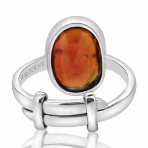 NOVAMART Fine Certified Natural Hessonite Garnet (Gomed) 3.25 12.25 Ratti <b>Ring</b> <b>Adjustable</b> Silver(925) BEZEL Setting Fine Astrolo - Product Image 3