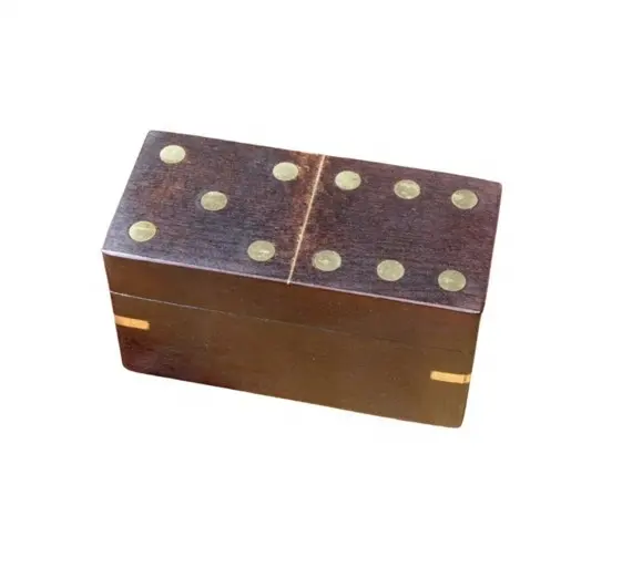 Aanpasbare Houten Parlour Game Domino Tokens & Houten Dobbelstenen Voor Play Handgemaakte Blok Games