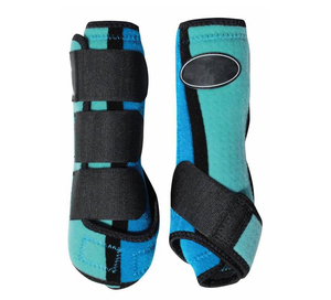 Bottes de sport pour chevaux personnalisées multicolore OEM logo bottes de tendon élastiques légères en néoprène protège-jambes attelle bottes de sécurité pour tendons - Product Image 5